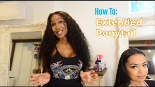 HOW TO Extended Ponytail sew in with TIA ASHE [upl. by Atteuqram]