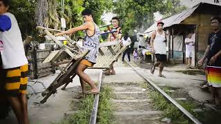 Rail roading human power public transport in Los Banos Philippines [upl. by Essej]