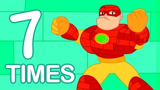 7 Times Table Song with Super Heroes  Multiplication Song for Kids  Learn Math for Preschoolers [upl. by Zerep]