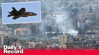 Israel strikes southern suburbs of Beirut with first fighter jet attack in nearly a week [upl. by Stutzman943]