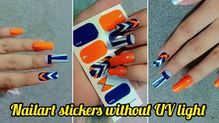 Nailart stickers without UV light  How to apply nailart stickers without UV light [upl. by Getraer]