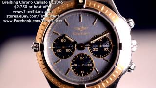 Breitling Chrono Callisto B11045 Solid 18K Bezel B11 Lemania Manual Wind Rare [upl. by Fendig986]