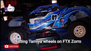 FTX Zorro fitting Tamiya Aqroshot Wheels [upl. by Eenahpets]