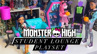 Monster High Student Lounge Playset unboxing and review [upl. by Erelia782]