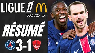 PSG Brest 31 Résumé Ligue 1 McDonalds 202425 [upl. by Aremus]