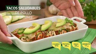 Tacos Saludables de Pollo y Calabaza  Nutrioli [upl. by Aerdua31]