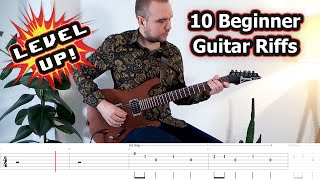 10 Beginner Guitar Riffs That Get You To The Next Level [upl. by Akimot359]