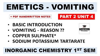 Emetics  Copper Sulphate  Sodium Potassium Tartrate  Part 2 Unit 4  Inorganic Chemistry [upl. by Eoj]