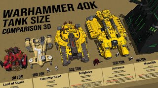 Warhammer 40k Tanks Size Comparison 3D [upl. by Eustasius338]