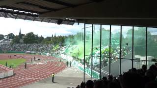 Werder Bremen vs Illertissen Choreo and Pyro show 170814 [upl. by Namilus]