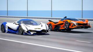 1000KMH Devel Sixteen vs Apollo Project Evo  DRAG amp TRACK RACE [upl. by Sophy]