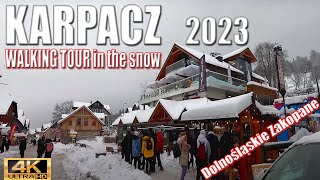 ❄️☃️Karpacz Walking Tour 4k☃️❄️ POLAND 🇵🇱❄️SNOW❄️Polish Switzerland [upl. by Aneger]