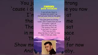 Justin Timberlake  Mirrors Lyrics shorts [upl. by Anyat]