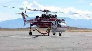 Sikorsky S64 Firefighting AirCrane  Start Up  Lift Off  HD [upl. by Thomajan]