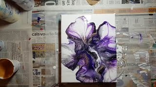 Fluid Acrylic l BLOWN FLOWER BLOOM l Acrylic Pouring Techniques [upl. by Oihsoy183]