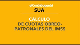 SUA Cálculo de cuotas ObreroPatronales de forma fácil y precisa [upl. by Fenelia854]