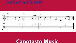 Easy guitar tabs  The StarSpangled Banner  Capotasto Music [upl. by Ahsiya]