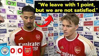 Martin Odegaard amp Saliba Post Match Interview  Man City 0  0 Arsenal [upl. by Htur]