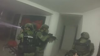 Amazing footage of shoot out at drug lord Guzmans property [upl. by Ocsinarf]