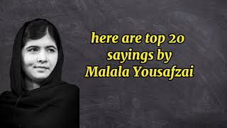 Malala Yousafzai top 20 sayings quotes about peace and education wisdomeoflife [upl. by Oigroig]