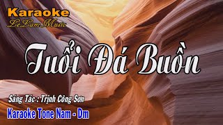 Karaoke  TUỔI ĐÁ BUỒN  Tone Nam  Trịnh Công Sơn  Lê Lâm Music [upl. by Linskey730]