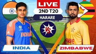 🔴 Live INDIA vs ZIMBABWE 2nd T20  IND vs ZIM Live cricket match Today  Live Score amp Commentary [upl. by Porett]