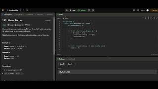283 move zeroes leetcode optimized solution in java [upl. by Fedora]