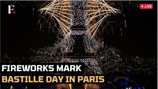 WATCH  France Celebrates Annual Bastille Day Fireworks Illuminate the Eiffel Tower in Paris [upl. by Ruperta]