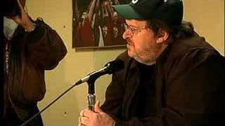 BRAINWASH Michael Moore Press Conf Ames Iowa PART 2 [upl. by Ahseikan617]