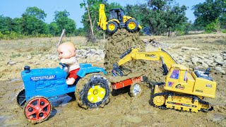 Jcb Mud loading in Truck  Tata Dump Truck Accident Pulling Out JCB Gadi  Sonalika Tractor  CS Toy [upl. by Alban948]