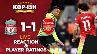 DISAPPOINTING DRAW  LIVERPOOL 11 ARSENAL  LIVE MATCH REACTION [upl. by Kinzer]