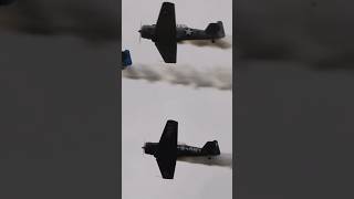 The Jersey Jerks passing by in a 3 Ship Formation aviation airplane planes airshow airport t6 [upl. by Ellita]