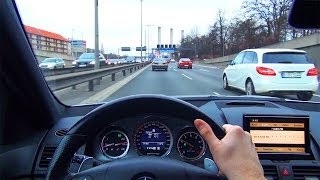 Mercedes C63 AMG Onboard Driver View Autobahn Highway Acceleration V8 Sound Beschleunigung W204 [upl. by Zeus]