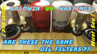 Hastings Oil Filter Cut Open LF524 Baldwin B1441 Oil Filter Cut Open Comparison [upl. by Laehcar]