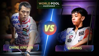 CHANG JUNG LIN VS AJ MANAS  2024 WORLD POOL CHAMPIONSHIP billiards nineball 9ballpool [upl. by Ylatfen]