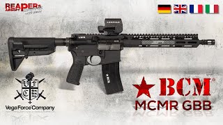 Review VFC BCM MCMR  GBB Gas Blowback 6mm BB SoftairAirsoft  DE [upl. by Asher]