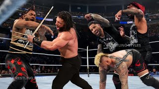 WWE 27 September 2024 Roman Reigns reunite with The Usos to attack Jacob Fatu amp Solo Sikoa highlight [upl. by Magbie]