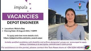 👨‍💼Vacancy Impala Terminals Depot Engineer Closing Date 28 Aug 2024 [upl. by Aggarwal]