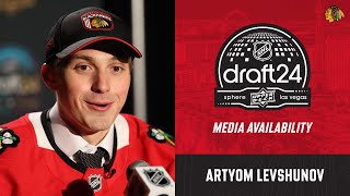 Artyom Levshunovs first interview as a Blackhawk  Chicago Blackhawks [upl. by Leacock]