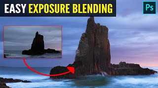 How To Blend 2 Bracketed Exposures  EASY Photoshop Tutorial [upl. by Nadnarb]