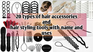 Different types of hair accessories and hair styling tools with names and images STYLE POINT [upl. by Abrahamsen]