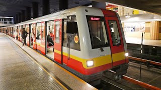 Warsaw Metro  Metro Warszawskie  Alstom Metropolis 98B [upl. by Pampuch]