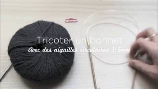 bonnet au tricot avec des aiguilles circulaires [upl. by Seppala239]