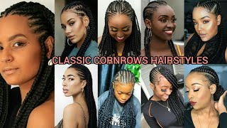 Classic cornrows hairstyles for black women  Cornrows braids hairstyles  Cornrows styles [upl. by Henden]