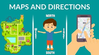 Maps and Directions  Types of Maps  Cardinal Directions  Video for Kids [upl. by Ano323]