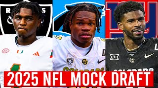 2025 NFL Mock Draft  Travis Hunter 1 OVERALL [upl. by Fayette]