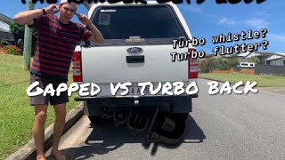 GAPPED VS 3quot TURBO BACK  How to install a Rhino 3quot turbo back exhaust on a Ford Ranger PJPKBT50 [upl. by Annerahs309]