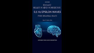 INSTANT HEARTBRAIN COHERENCE  01 Hz EPSILON WAVES PURE BINAURAL BEATS  NO MUSIC shorts 01hz [upl. by Rebmetpes138]