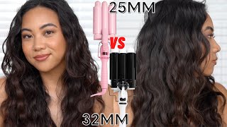 HOWTO MERMAID WAVESBEACHY WAVES  25MM VS 32MM WAVERS [upl. by Gilletta119]