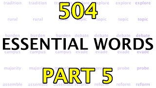 Learn 504 English essential words part 5 English geek improve your English knowledge [upl. by Pisarik57]